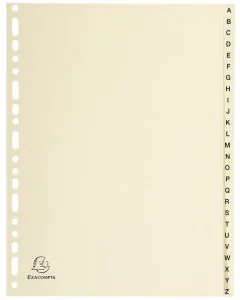 Photo Jeu de 26 Intercalaires alphabétiques en carte - 225 x 297 mm - A4 EXACOMPTA Image
