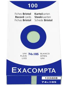 Photo Fiches Bristol unies - 74 x 105 mm - Vert EXACOMPTA Image