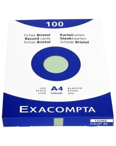 Photo Fiches Bristol unies - 210 x 297 mm - Vert EXACOMPTA Image