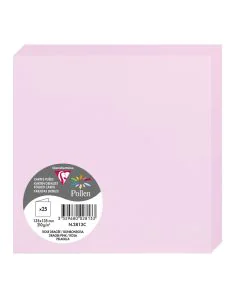 Photo Cartes double en papier - 135 x 135 mm - Rose Dragée CLAIREFONTAINE Pollen Lot de 25