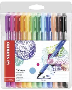 Photo Etui de 12 Stylo-feutres - Assortiment STABILO PointMax 