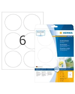 Photo HERMA 5068 : Étiquettes adhésives blanches - Multi-usages - Diamètre 85,0 mm