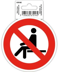 Photo Panneau adhésif - Interdit de s'assoir - Rouge EXACOMPTA