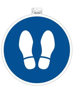 Photo Panneau adhésif - Obligation d'arrêt - 350 mm - Bleu EXACOMPTA