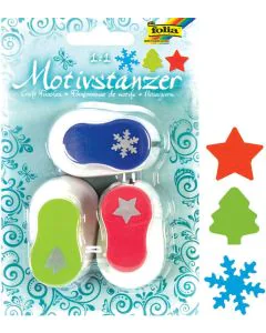 Photo Set de 3 perforateurs à motifs de Noël FOLIA