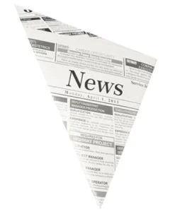 Photo Cornet pour fingerfood - 270 x 190 x 190 mm PAP STAR Newsprint 