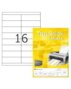 Photo Étiquettes adhésives blanches - 105 x 33,8 mm : TOP STICK Lot de 1600