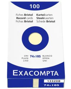 Photo Fiches Bristol unies - 74 x 105 mm - Jaune EXACOMPTA Image