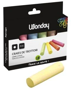 Photo Boite de 6 craies de trottoir - Assortiment WONDAY