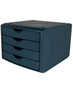 Photo Bloc de rangement - 4 tiroirs - Bleu HELIT The Green Chameleon