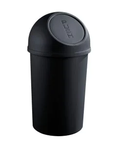 Photo Corbeille à papier avec couvercle 45 litres - Noir : HELIT H2401395