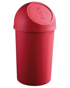 Photo Corbeille à papier avec couvercle 45 litres - Rouge : HELIT H2401325