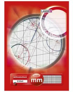Photo Bloc de 25 feuilles de papier millimétré - 210 x 297 mm : LANDRE