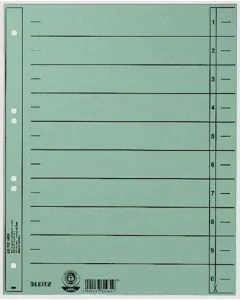 Photo Lot de 100 Intercalaires en carton 240 x 300 mm - Vert : LEITZ 1658-00-55