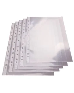 Photo Lot de 100 Pochettes perforées en PP lisse 0,05 mm - A4 : PRO-Office