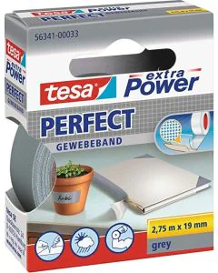 Photo Ruban adhésif toile extra Power - Gris - 19 mm x 2.75 m TESA