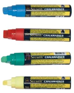 Feutre à craie liquide Waterproof 7 - 15 mm - Assortiment : SECURIT Lot de 4 Image