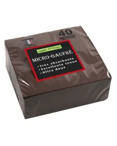 Serviettes de table Cocktail - 380 x 380 mm - Chocolat PRO NAPPE Lot de 40 image