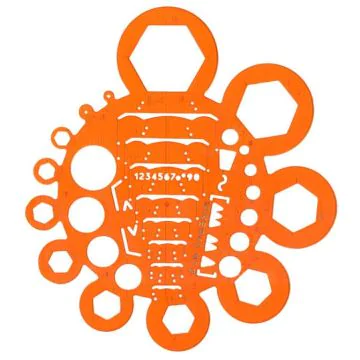 Gabarit de découpe ou de dessin : MINERVA Trace-Ecrous et Boulons N°2 (001020)