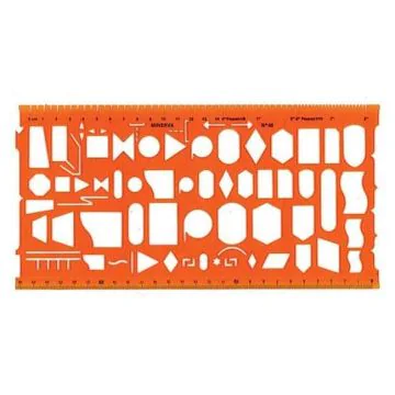 Gabarit de découpe ou de dessin en plastique : MINERVA Organigraphe Nr 45 (001450)