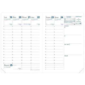 Agenda Semainier de poche 2025 - Randonnée - 90 x 125 mm - Noir QUO VADIS intérieur