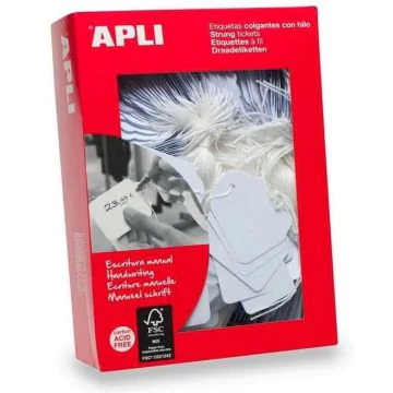 Etiquettes de prix à ficelle blanche - 50 x 70 mm APLI