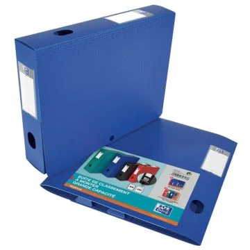 Boite de classement Memphis avec bouton - 40 mm - Bleu : OXFORD Visuel