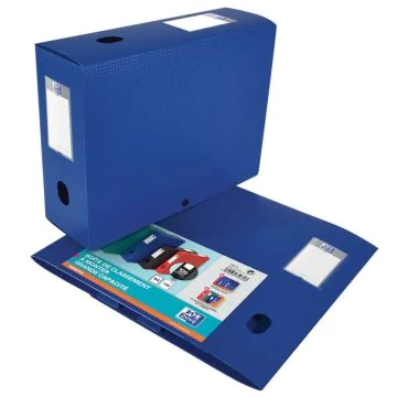 Boite de classement avec bouton - 80 mm - Bleu : OXFORD Memphis Image
