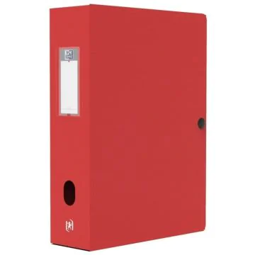 Boite de classement Memphis avec bouton - 80 mm - Rouge : OXFORD Visuel