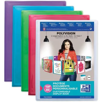Photo Protège-documents personnalisable de 200 vues - Assortiment : OXFORD Polyvision