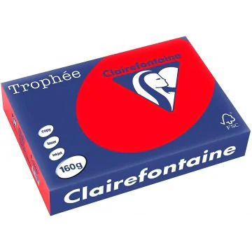 Ramette de papier Trophée de 250 feuilles A4 160g - Rouge groseille : CLAIREFONTAINE photo