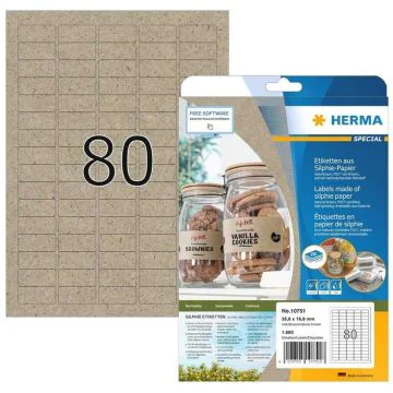 Étiquettes adhésives - 35,6 x 16 mm - brun naturel HERMA Lot de 1600 - photo