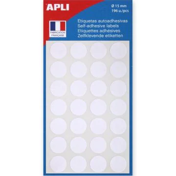 Pastilles adhésives 15 mm Blanc AGIPA 111840