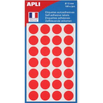 Pastilles adhésives 15 mm Rouge AGIPA Apli 111843