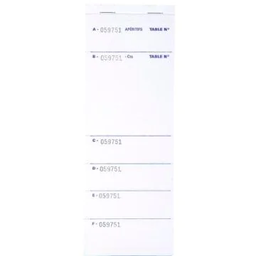 COGIR  11891 : Lot de blocs BRASSERIE Autocopiant Dupli - 260 x 95 mm (Restaurant)