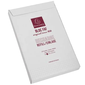 Recharge de feuilles unies avec pointillées Pour FAF n°4  EXACOMPTA