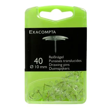 Boite de 40 punaises - Cristal translucide Exacompta 14032E