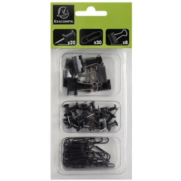 Kit d'attaches - 58 pièces - Noir : EXACOMPTA Iderama image