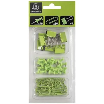 Kit d'attaches - 58 pièces - Vert Anis : EXACOMPTA Iderama image