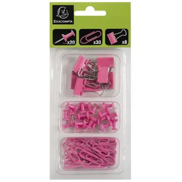 Kit d'attaches - 58 pièces - Rose : EXACOMPTA Iderama image