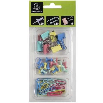 Kit d'attaches - 58 pièces - Assortiment : EXACOMPTA Aquarel image
