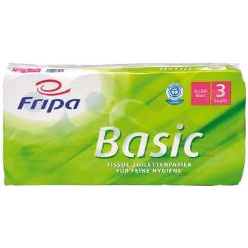 Rouleau de papier toilette - 3 couches : FRIPA Lot de 8 Visuel