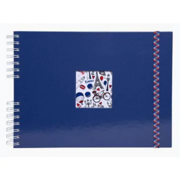 Album photos à spirales - 320 x 220 mm - Bleu : EXACOMPTA French'Class  couverture