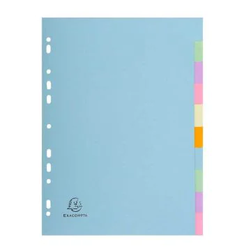 EXACOMPTA : Jeu de 10 intercalaires neutres en carte recyclée 1610E