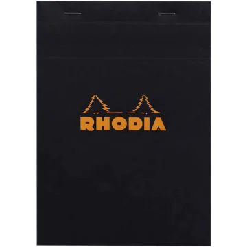 Bloc-Notes quadrillé - 148 x 210 mm A5 : RHODIA N°16 Couverture Noir Visuel