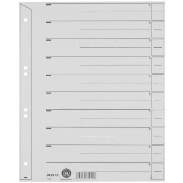 Lot de 100 Intercalaires en carton - 240 x 300 mm - Gris LEITZ Classement image