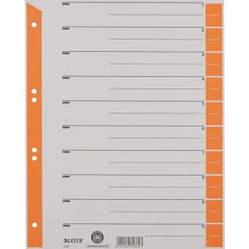 Photo Intercalaires en carton - 240 x 300 mm - 230g/m² - Gris/Orange : LEITZ Lot de 100 - 1652-00-45