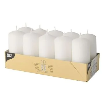 Bougies cylindriques -  Blanc 40 mm PAP STAR Lot de 10 image