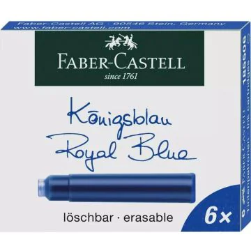 Boite de 6 Cartouches d'encre - Bleu Royal : FABER-CASTELL Photo