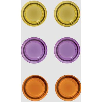 Lot de 6 Aimants ronds - 30 mm - Jaune Orange Mauve : NOBO image